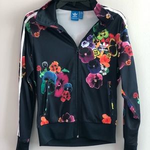 adidas originals floral print track jacket